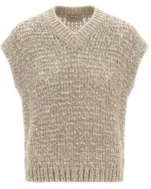 Herno V-Neck Knit Vest - White
