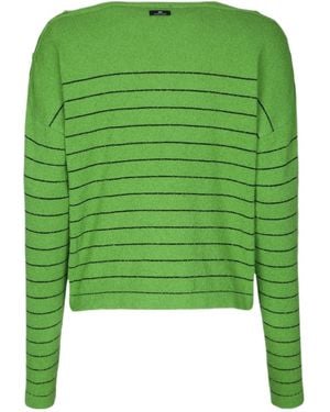 Elisabetta Franchi Striped Knitted Jumper - Green