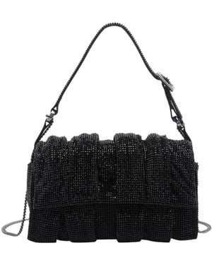 Benedetta Bruzziches Iris Crystal Shoulder Bag - Black