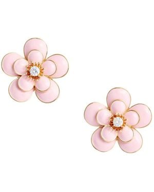 Self-Portrait Flower Earrings - Pink