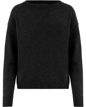 Allude Cashmere Crew Neck Sweater - Black