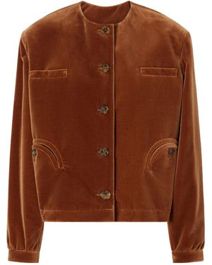 Blazé Milano Jealousy Gliss Cotton-Velvet Jacket - Brown