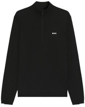 BOSS Boss Zip Collar Jumper - Black