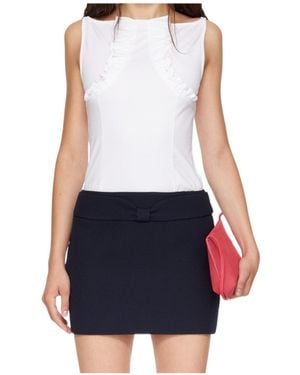 ShuShu/Tong Ruffled-Trim T-Shirt - Blue