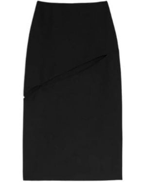 Jil Sander Cut-Out Pencil Skirt - Black