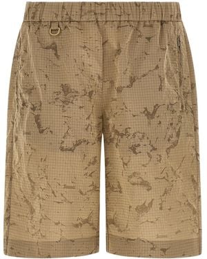 Herno Laminar Oversized Camouflage Bermuda Shorts - Natural