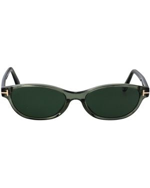 Tom Ford Eyewear Oval Frame Sunglasses - Green