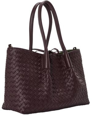 Bottega Veneta Woven Leather Tote Bag - Purple