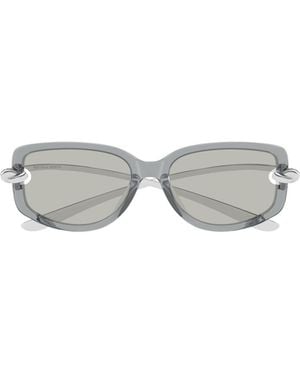 Bottega Veneta Eyewear Knot Rectangular Sunglasses - White