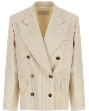 Dries Van Noten Oversized Double-Breasted Blazer - Natural