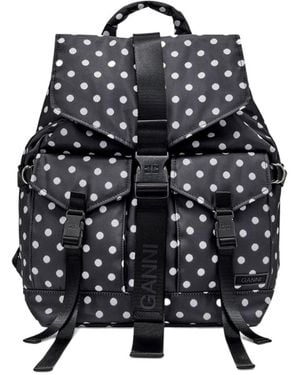 Ganni Dots Re-Tech Backpack - Black