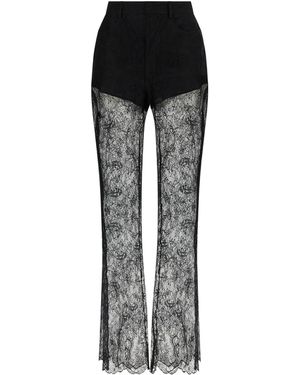 GIUSEPPE DI MORABITO Lace-Detailed Flared Trousers - Black