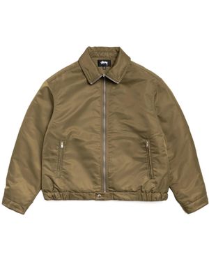 Stussy Pile Lined Zip Jacket - Green