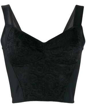 Dolce & Gabbana Lace Detailed Corset Top - Black
