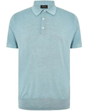 Brioni Fitted Classic Shortsleeve Polo - Blue