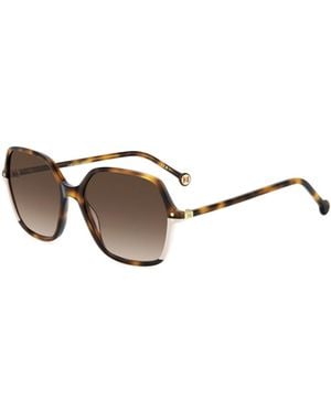 Carolina Herrera Square Frame Full Rim Sunglasses - Metallic