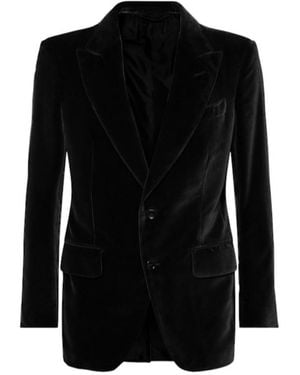 Tom Ford Compact Light Velvet Blazer - Black