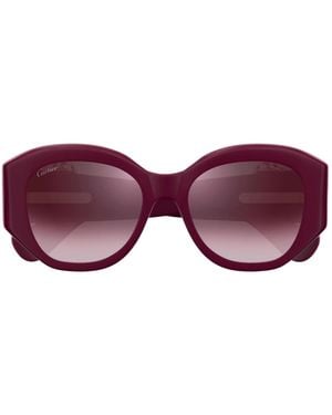 Cartier Panthere Square Frame Sunglasses - Purple