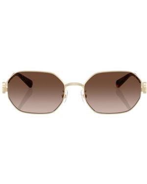 Tory Burch Miller Oval-Frame Logo Sunglasses - Multicolour