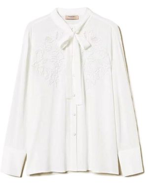 Twinset Embroidery Georgette Shirt - White