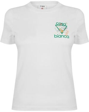 CASABLANCA Logo Crew Neck T-Shirt - White