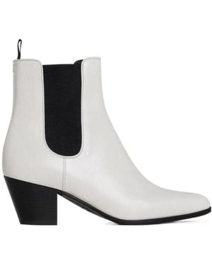 Celine Saint Germain Des Pres Shiny Calfskin Boots - White