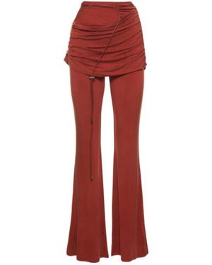 Jacquemus Le Pantalon Espelho Cupro Wide Trousers - Red