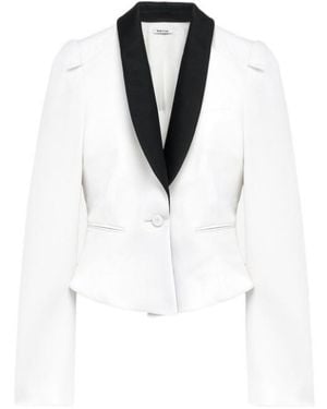 McQueen Wool Cropped Blazer - White
