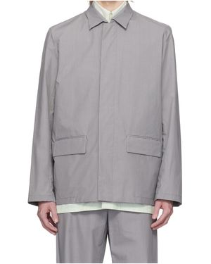 Rier Long-Sleeved Collared Casual Jacket - Grey