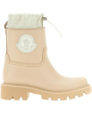 Moncler Logo-Patch Rain Boots - Natural