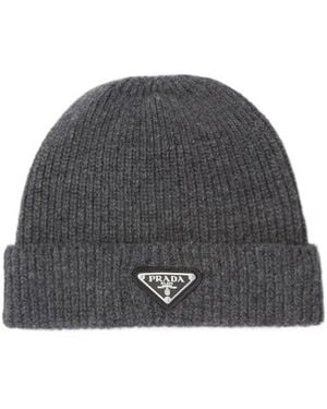 Prada Wool And Cashmere Beanie - Gray