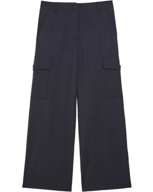 Weekend by Maxmara Wool-Blend Cargo Pants - Blue