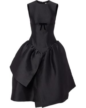 ShuShu/Tong Bow-Detail Midi Dress - Black