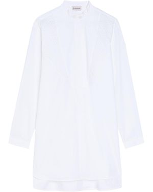 Moncler Long-Sleeve Oversized-Fit Plain Shirt - White