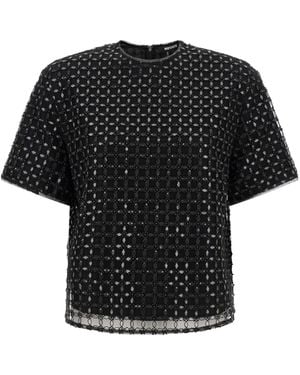 ROTATE BIRGER CHRISTENSEN Beaded Oversized Top - Black