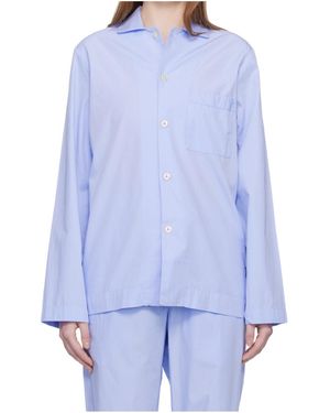 Tekla Long-Sleeved Pyjama Shirt - Blue