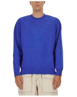Isabel Marant Logo Jacquard Crewneck Jumper - Blue