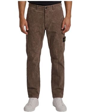 Stone Island Casual Trousers With Belt Loops - Brown