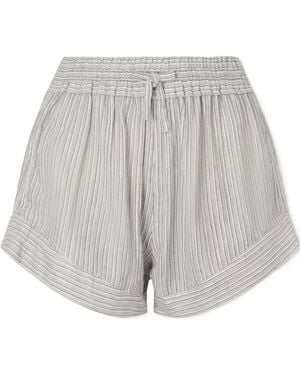 Isabel Marant Isabel Marant Étoile Thaliany Striped Elasticated Waistband Shorts - Grey