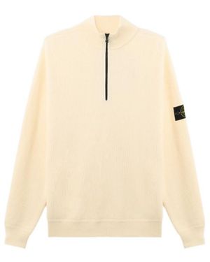 Stone Island Regular-Fit Half-Zip Jumper - Natural