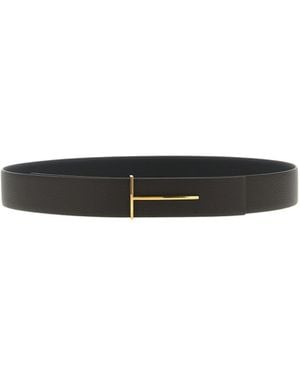 Tom Ford 'Slim T' Reversible Belt - White