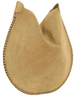 Isabel Marant Oskan Hobo Soft Shoulder Bag With Braided Edges - Natural