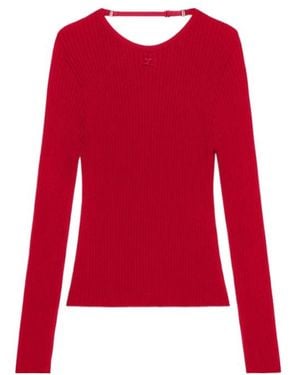 Courreges Courrèges Ribbed Knit Top - Red