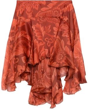 Etro Ruffled Skirt - Red