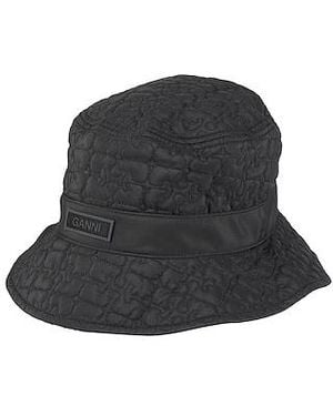 Ganni Solid Color Bucket Hat - Black