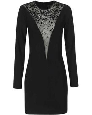 John Richmond Studded Sheer Panel Dress - Black
