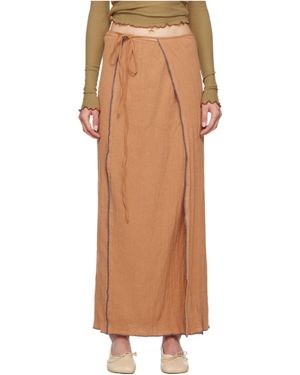 Baserange Lace-Up Skirt - Brown