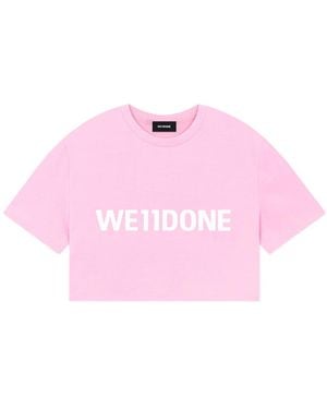 we11done Logo Letter T-Shirt - Pink