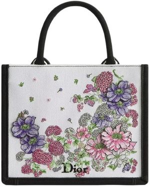 Dior Small Book Tote With Strap - Gray