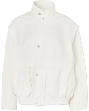 Tibi Paneled Cotton-Twill Jacket - White